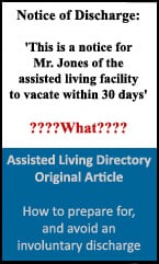Preparing for an involuntary discharge from an assisted living facility