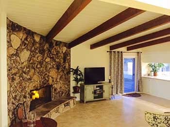 fireplace area