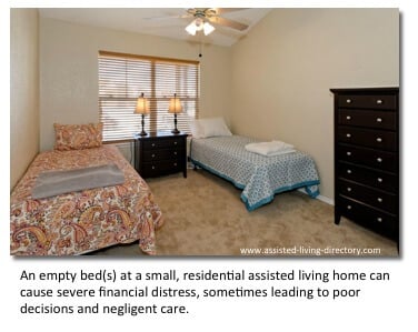 Empty bed at an assisted living home