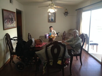 residents at dining table