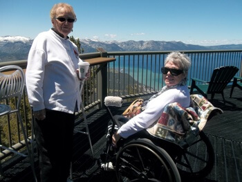 Couple overlooking scenery