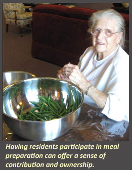 senior and meal preparation