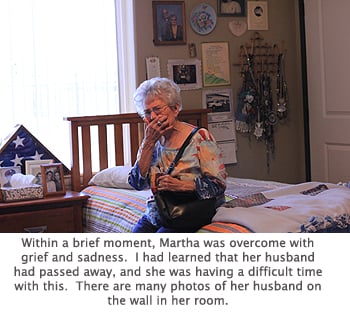 Martha was quickly griefstricken and lonely