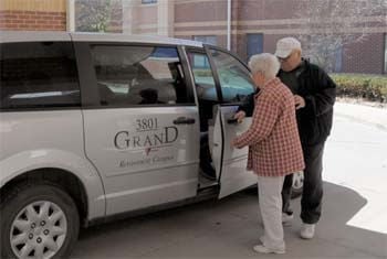 A shuttle used in the transportation of the residents at 3801 grand