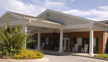 Clare Bridge at Hampton Cove offers memory care services, and is in a beautifully designed building, and can house 50 residents