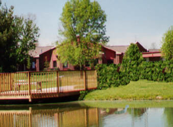 outdoor area for seniors at the facility
