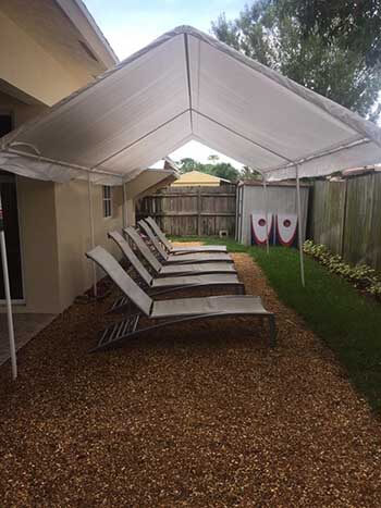 patio and seating area