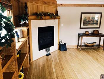 fireplace and sitting area