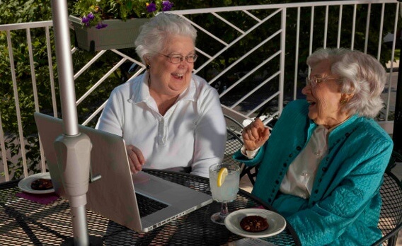 seniors on the patio