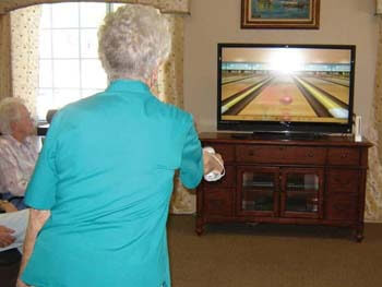 senior resident enjoying a game