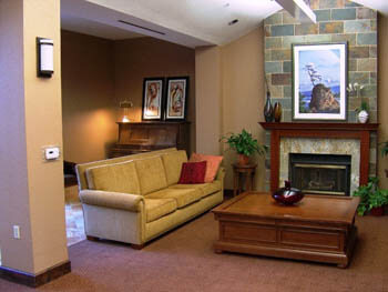 fireplace area for facility