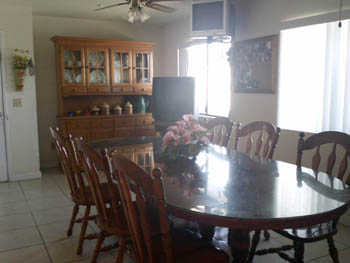 dining area and table for residents