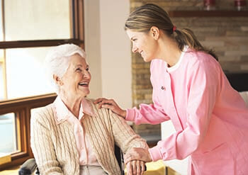 caregiver taking care of senior