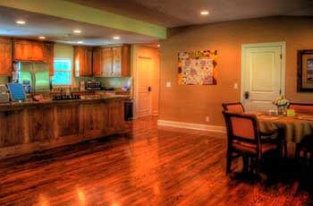 dining room with wood floors