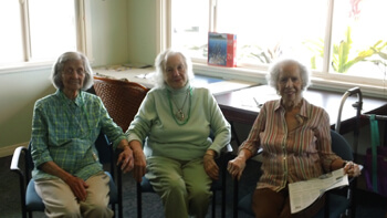 happy seniors at the assisted living facility