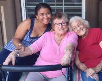 Caregiver with residents