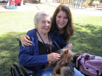 senior and caregiver
