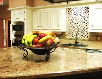 view of the kitchen area