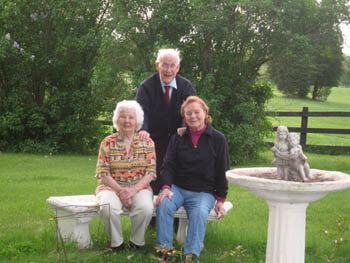 seniors in the back yard