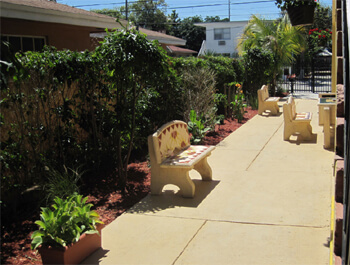 walkway outside of facility