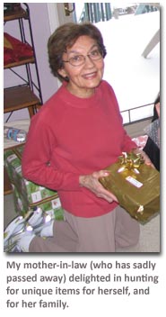 Mother-in-law delighted in finding unique items
