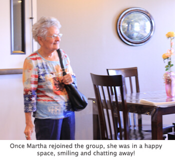 resident was happy once she rejoined the group