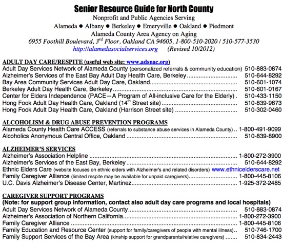 Senior resource guide for Alameda County