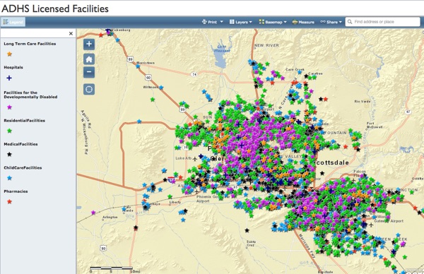 Facility map example for Arizona