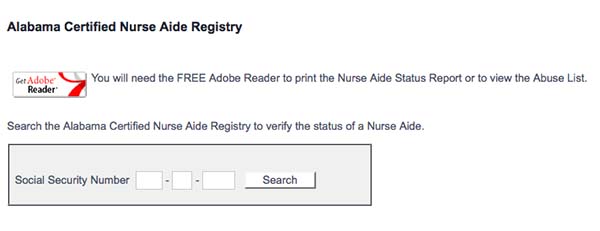 Nurse Aide Registry
