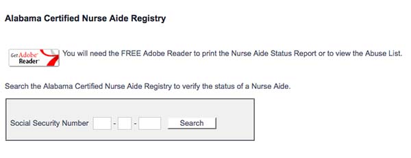 Nurse Aide Registry