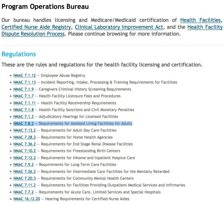 Learn about New Mexico’s Assisted Living Regulations