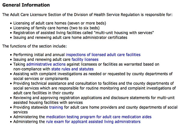 North Carolina Regulations