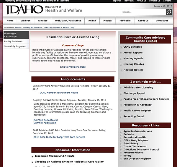 Health and Welfare of Idaho